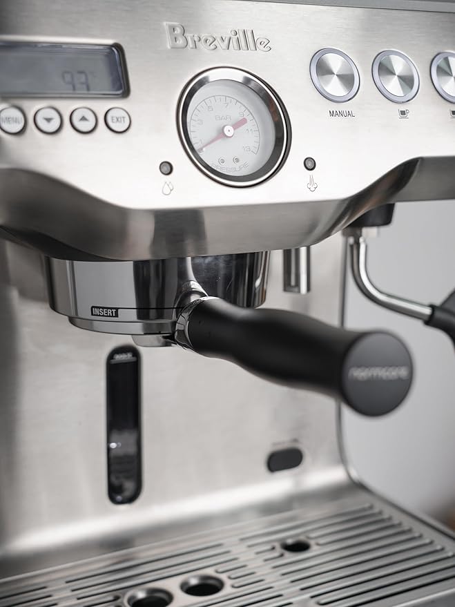 Normcore 58 mm Fit Breville Flat Naked Bottomless Portafilter with 18g Basket, Bottomless Portafilter with Black Anodized Aluminum Fits 58mm Breville Machines