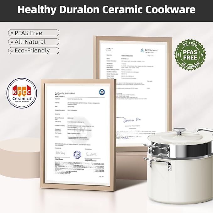 Nuwave Lux 13pc Forged Lightweight Cookware Set PFAS Free, Healthy G10 Duralon Ceramic Coating, Ultra Non-Stick, Stay-Cool Handles, Works on All Cooktops & Induction Ready