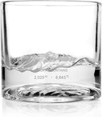 LIITON Smoky Mountain Heavy Crystal Whiskey Glasses Gift Set of 2, Thick Freezable Bourbon Glass 1lb Each, Premium Whiskey Gifts for Men, Frozen Crystal Chills Cocktails, 10 oz
