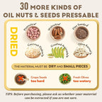 CGOLDENWALL Oil Press Machine, Automatic Oil Making, Electric Oil Extractor for Cold&Hot Pressing, Oil Maker with Intelligent Temperature Controller(32-572°F),Seeds Nuts Oil Expeller,CE(110V, US Plug)