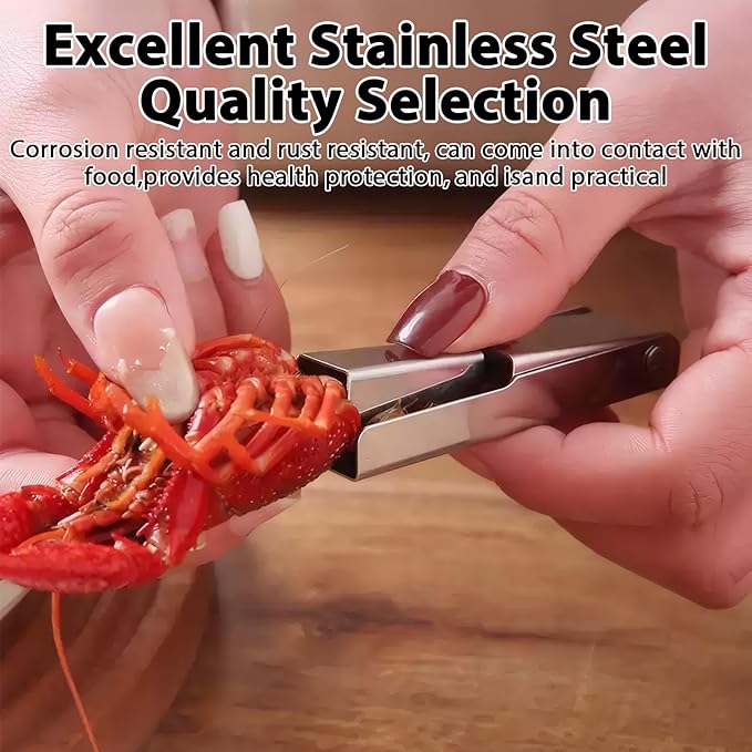 4 Pcs Crawfish Peeler Tool, Stainless Steel Crawfish Tail Remover Tool, Easy to Remove Shrimp Shells, Free Your Hands, Suitable for Family Gatherings, Restaurants.