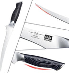 SHAN ZU 7 Inch Fillet Knife, Japanese Super Steel Boning Knife, Professional Ultra Sharp Fish knife with K133 Ergonomic Handle, Black Tortoise Genbu Series
