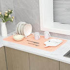 Silicone Dish Drying Mat for Multiple Usage,Easy clean,Eco-friendly,Heat-resistant Silicone Mat for Kitchen Counter or Sink,Refrigerator or Drawer Liner Pink 5XL 36inches x 18inches