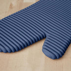 KITCHENAID Ribbed Soft Silicone Oven Mitt 2-Pack Set, 7.5"x13", Blue Willow