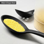 Silicone Spoons for Cooking - Extra Large Kitchen Spoons for Mixing, Serving, & Stirring - 600°F Heat-Resistant Non Stick Utensils Ladle & Skimmer- Dishwasher Safe, Black