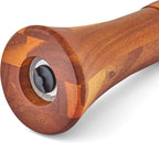 nambe Gourmet Collection Contour Pepper Mill | 9.5-Inch | Made with Acacia Wood and Ceramic Mechanism | Refillable Salt Mill Shakers | Designed by Lou Henry