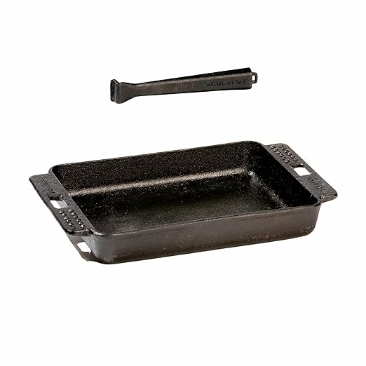 CURRENT Cast Iron Sizzle Plates 3-Piece Set - Deep Pan, Shallow Pan, Grill Pan with Removable Handle, Pre-Seasoned, Heat Retention, Compatible Model P Pizza Oven