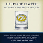 Heritage Pewter University of Iowa Collector's Double Old Fashion Glass | Double Rocks Drinkware 14 OZ | Expertly Crafted Pewter