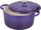 Enameled Cast Iron Dutch Oven Pot with Lid, for Sourdough Bread Baking, Round Dutch Ovens, 6 Quart, Purple