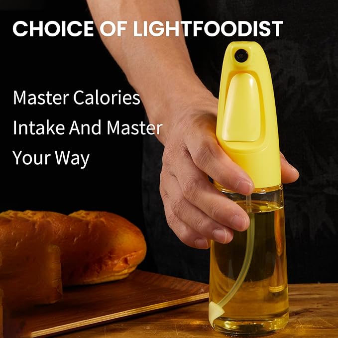 Oil Sprayer for Cooking, Olive Oil Sprayer Mister, Olive Oil Spray Bottle for Cooking, Salads, BBQs and More (Yellow)