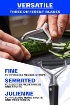 DALSTRONG Razor VX - Y Peeler - High Carbon Stainless Steel - Non Slip G10 Handle - Fine, Serrated & Julienne Blades Set - Premium Vegetable, Fruit, Potato Peeler for Kitchen