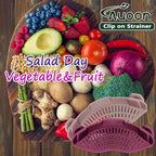 AUOON Clip on Strainer for Pots and Pans - Silicone Food Strainer for Draining Pasta, Spaghetti, Noodles, Fruits, Vegetables, Grease, Ground Beef (Almond Rose)