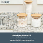 Glass Food Storage Containers with Bamboo Lids, 3 Pack - 32 Fluid oz Airtight Clear Kitchen Organization Canisters