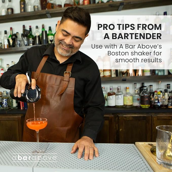 A Bar Above 4-Prong Cocktail Strainer, Stainless Steel Strainer with High-Density Spring for Smooth Drink Pouring, Fits Boston Shakers and Mixing Glasses, Bar Accessories, Gold