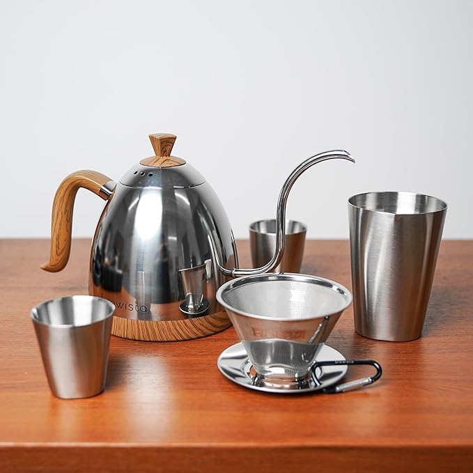 Brewista Artisan Electric Gooseneck Kettle, Water Boiler with LCD Panel, Precise Temperature Control, Fast Boiling and Keep Warm Settings for Pour-Over Coffee & Tea, Café, 1 Liter (Mirror Polished)