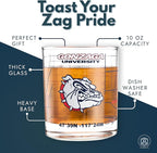 Greenline Goods – University of Gonzaga Bulldogs College Whiskey Glasses (Set of 2), 10 oz – Full-Color Logo + Campus Map