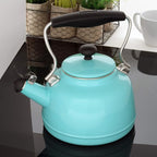 Chantal Tea Kettle, 1.7 QT, Vintage Series, Premium Enamel on Carbon Steel, Whistling, Even Heating & Quick Boil (Aqua)