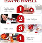 Cambom Rotary Cheese Grater Hand Crank Cheese Shredder for Fresh Cheese, Vegetable, Nuts,Non-slip Suction Base, Free Cleaning Brush Three Blades,Red White