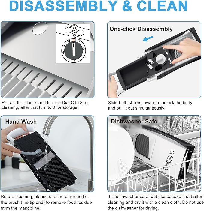 Spiralizer slicer & Mandoline Slicer for kitchen, Adjustable Thickness.Veggie Slicer, vegetable slicer, Potatoes chopping, Veggie Dicer, Zucchini, Faster Kitchen Slicer for Meal Prep(Black)