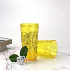 Yalin 24-Ounce Plastic Tumbler Acrylic Drinking Glasses, Reusable Plastic Cups, Stackable, BPA-Free, Shatter Proof, Dishwasher Safe, Set of 8 (Yellow)