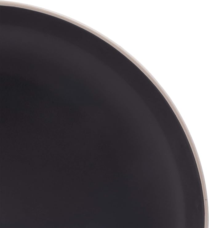 Gibson Home Rockaway 12-Piece Stoneware Dinnerware Set, Service for 4 – Modern Round Plates and Bowls, Dishwasher & Microwave Safe, Black