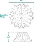 Baker's Secret for Fluted Cake Pan, Fluted Cake Pans, Die Cast Aluminum Cake Pans, 2 Layers Non-stick Coating, Novelty Cake Pan, 7.2 Cups Capacity - The Cast Aluminum Collection (Spring Water)