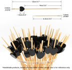 Minisland Black Love Heart Cocktail Picks, 4.7 Inch Long Bamboo Fancy Toothpicks for Appetizers, Decorative Halloween Holiday Party Food Drink Garnish Fruit Kabobs Skewer Sticks 100 Counts -MSL444