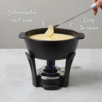 BOSKA Fondue Pot Set Party Pro - Cast Iron Fondue Set - Durable Fondue Pot inc. Burner and 4 Forks - for All Type of Stoves - Cheese Fondue Melts smoothly Every time