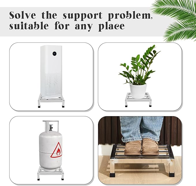 3 Pack Dunnage Rack 17.7" Long x 17.7" Wide, 3.9" Height Stainless Steel Dunnage Rack 1000+ Pound Capacity Storage Commercial Food Service Storage in Restaurant Kitchens Shop