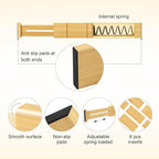 Utoplike Kitchen Drawer Divider with Inserts, Bamboo Drawers Organizer Adjustable, 4 pcs Large Expandable Wood Socks Drawer Organization for Dresser, Office, Spring Loaded