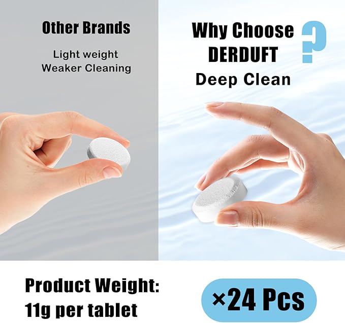 DERDUFT Coffee Machine Cleaner Descaler Tablets 24 Pack, Coffee Maker Cleane, for Espresso Machine Cleaning Tabs, Descaling Solution for Coffee Pot Maker