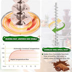 Commercial Chocolate Fountain 6 Layers 19Lbs Large Chocolate Fondue Tower Stainless Steel Hot Chocolate Waterfall for Nacho Cheese Knob Control