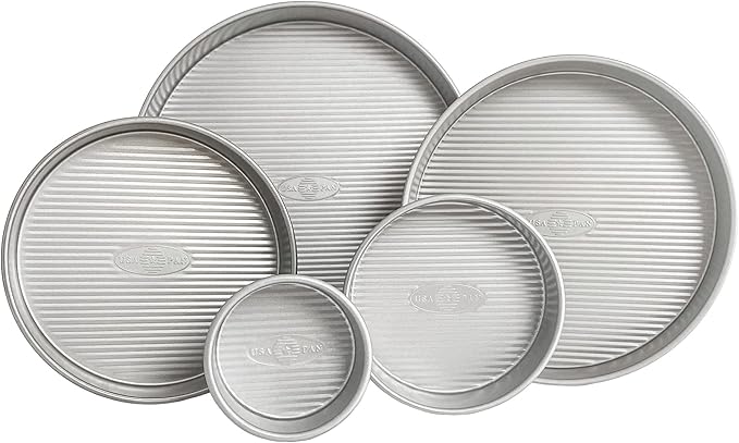 USA Pan Nonstick Round Cake Pan Set of 5 Tiered Cake Pans