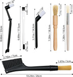 6-piece coffee grinding brush set, coffee grinding natural bristle brush and nylon espresso brush, coffee machine dust removal cleaning brush