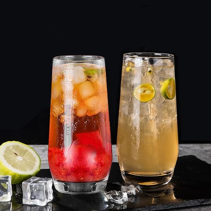 18oz Drinking Glasses, Highball Glasses Set of 12,Sutiable for Glasses for Wine, Iced Tea Glasses,Mojito Kit,Cocktails, Drinks, Office, Parties, Weddings and Gifts
