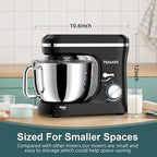 HOWORK Electric Stand Mixer,10+p Speeds With 6.5QT Stainless Steel Bowl,Dough Hook, Wire Whip & Beater,for Most Home Cooks,Black