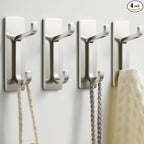 pickpiff Wall Hooks for Coat and Towel: 13LB Adhesive Door Hanger Stick on, Brushed Nickel