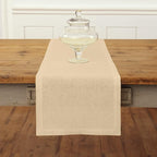 Solino Home Linen Beige Table Runner 72 Inches Long - 100% Pure Linen 14 x 72 Inch Table Runner for Summer, Fall, Autumn - Fete