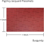PIGCHCY Placemats,Washable Durable Vinyl Woven Table Mats,Elegant Heat Resistant Placemats for Dining Table Set of 4 (18 x 12 inches,Burgundy Red)