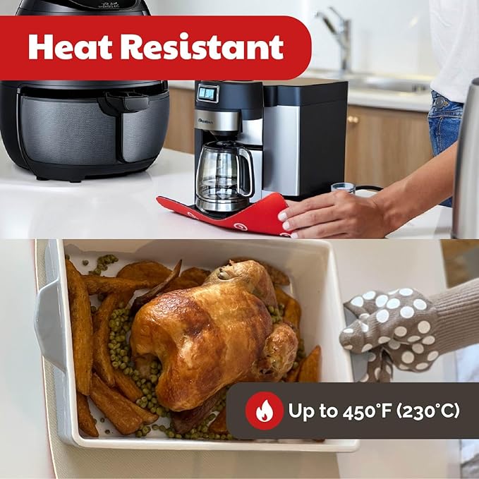 3 Pack Heat Resistant Mats for Countertop – Heat Pad Protector & Appliance Sliders for Kitchen – Cut to fit, Compatible with Ninja, Cuisinart, KitchenAid, Keurig & More