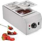 WICHEMI Chocolate Tempering Machine Chocolate Melter Chocolate Melting Pot 2 Tanks 9lbs Stainless Steel Chocolate Warmer Melting Machine Home Or Bakery Use