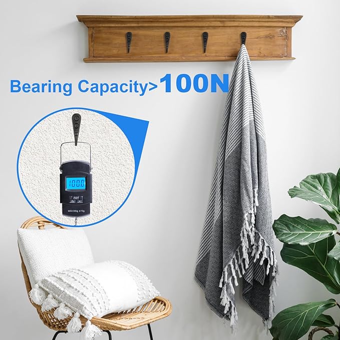 15 Pcs Black Coat Hooks - Wall Hooks for Closet Hanging, Multi-Room Use (Bathroom/Bedroom/Kitchen), Holds Coats/Towels/Scarves/Hats/Keys/Cups, Includes 30 Screws