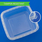 NYHI 40 Pack Square Clear Deli Containers with Lids Disposable BPA Free Square Plastic Food Storage Containers with Lids Airtight for Meal Prep Take Out Kitchen (32 oz)