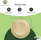 Disposable Palm Leaf 9" Round Plates (50 pieces) Bamboo Like Serving Platters, Disposable Boards, Eco-Friendly Dinnerware For Weddings, Catering, Events