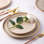 AmorArc Ceramic Dinner Plates Set of 6, 10.5 Inch Handmade Reactive Glaze Stoneware Plates, Large Rustic Shape Dinnerware Dish Set for Kitchen, Microwave & Dishwasher Safe, Scratch Resistant