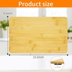 Bamboo Cutting Board, 15.2"L x 9.5"W Toaster Oven Accessories With Heat-Resistant Non-Skid Silicone Feet for Breville BOV450XL Mini Smart Toaster Oven Countertop Convection Oven,Natural Bamboo
