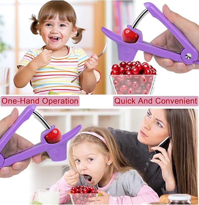 Cherry Pitter Tool,Cherry Pitter Cherries Stone Remover Tool for Making Cherry Jam,Cherry & Olive Pitter with Space-Saving Lock Design