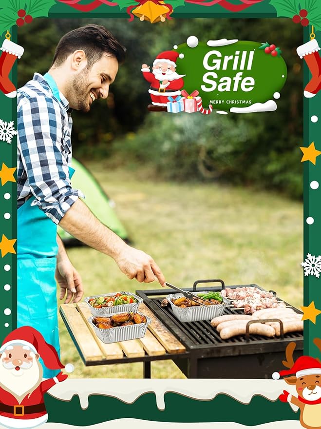 110 Pack 5x4 Disposable Small Aluminum Pans with Dome Lids - 1lb-Mini-Aluminum-Foil-Pans-Tin-Foil-Takeout-Trays-Food-To-Go-Containers-for-Meal-Prep-Cooking-Roasting-Heating-Baking