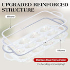 2 Pcs Heart Shaped Muffin Pan with Metal Reinforced Frame 12 Cup Nonstick Silicone Heart Cake Mold for Baking 2.5 Inch Cupcake Tray (Cream)