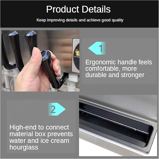 Kolice ETL Commercial 3 flavors soft ice cream machine,gelato yogurt ice cream machine-2+1 mixed flavors,upper tanks refrigerated,countertop,auto counting,auto washing